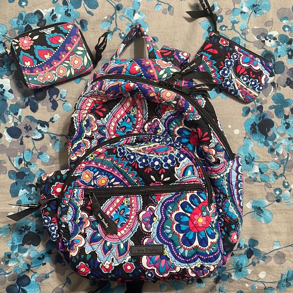 Vera Bradley Mini Backpack and Wallet Set